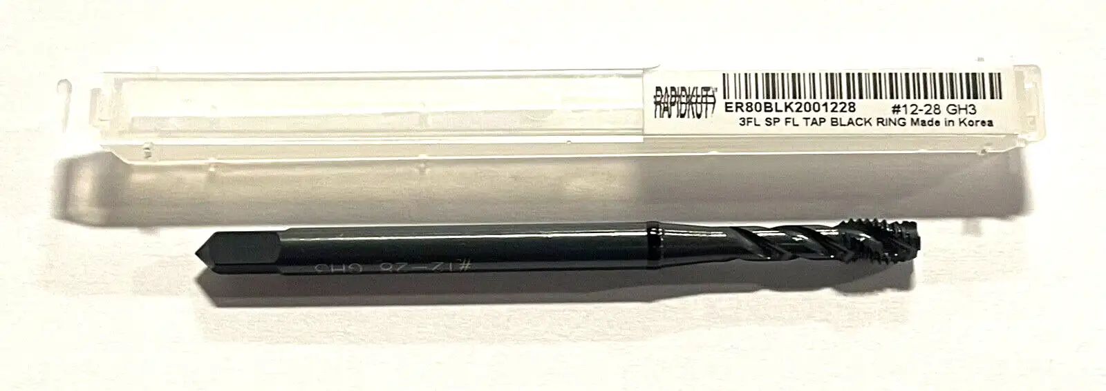 RapidKut 12-28 Tap High Vanadium Steel Semi-Bottoming Spiral Flute Tap 3FL H3