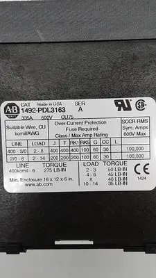 Used ALLEN-BRADLEY ALLEN-BRADLEY CIRCUT BREAKER 1492-PDL3163 Circuit Breakers | ND Industrial Surplus #1211853