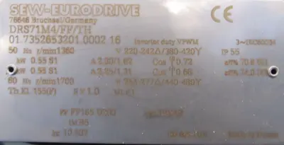 NEW SEW EURODRIVE DRS71M4/FF/TH MOTOR DRS71M4FFTH
