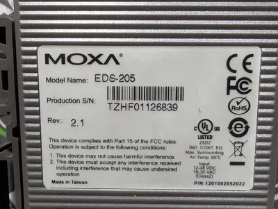Moxa EDS-205 Unmanaged Ethernet Switch Rev. 2.1 Used