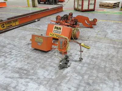Cleveland Tramrail P&H 1 Ton Single Girder Underhung Bridge Crane 28' Span