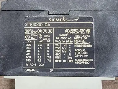 USED SIEMENS 3TF3000-0A