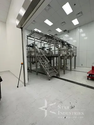 Process Kitchen, Jacketed, Vacuum, Multi Motion Mixing Kettles, Pumps and Mezzanine- BULK LOT
