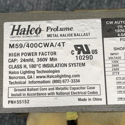 New | in-Stock Halco Prolume M59/400CWA/4T/K Lighting California US | Davliegogo LLC #1706435