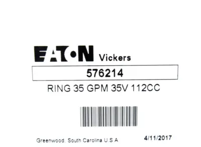 NEW EATON VICKERS 576214 RING 35 GPM 35V 112CC PUMP PART