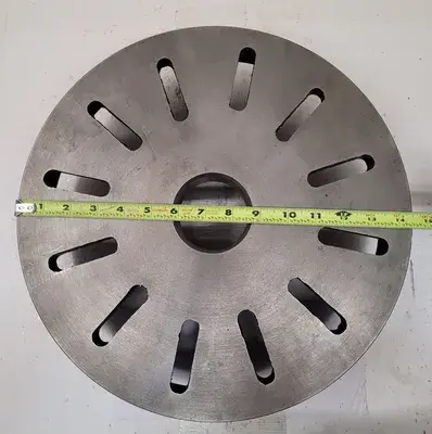 D1-6 LATHE FACE PLATE, 14.5IN OVERALL DIAMETER, D1-6 MOUNT, 2-3/4IN THROUGH HOLE