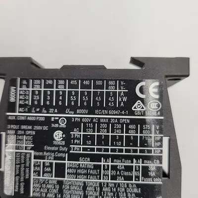 USED EATON EATON - CUTLER HAMMER XTCE009B10A CONTACTOR