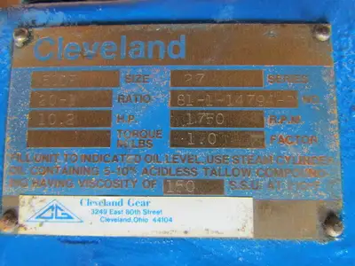 Cleveland 50DF Series 27 20:1 10.2HP Speed reducer gearbox