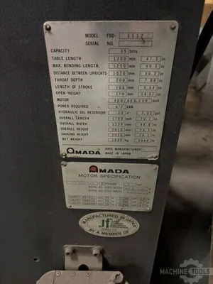 USED 1991 AMADA FBD-3512