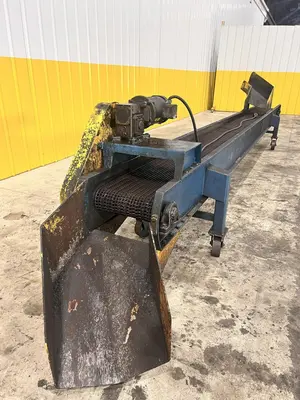 16' LONG X 12" WIDE METAL BELT PARTS TRANSFER CONVEYOR: STOCK #21669