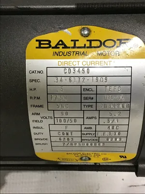 Baldor CD3450 Industrial Motor with a Dodge Tigear Gear Reducer