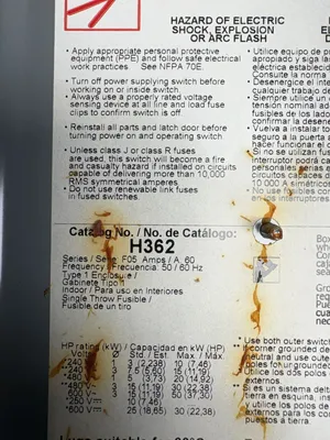 SQUARE D H362 Electrical/PLC/Automation | ESS Industrial Equipment Sales (11)