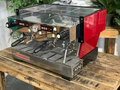LA MARZOCCO LINEA CLASSIC 2 GROUP RED CHRONO TOUCH PADS ESPRESSO COFFEE MACHINE