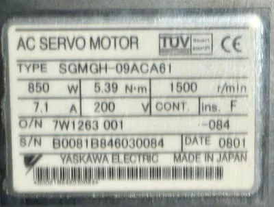 Yaskawa SGMGH-09ACA61 Servo Motors | Great American Equipment Company (4)