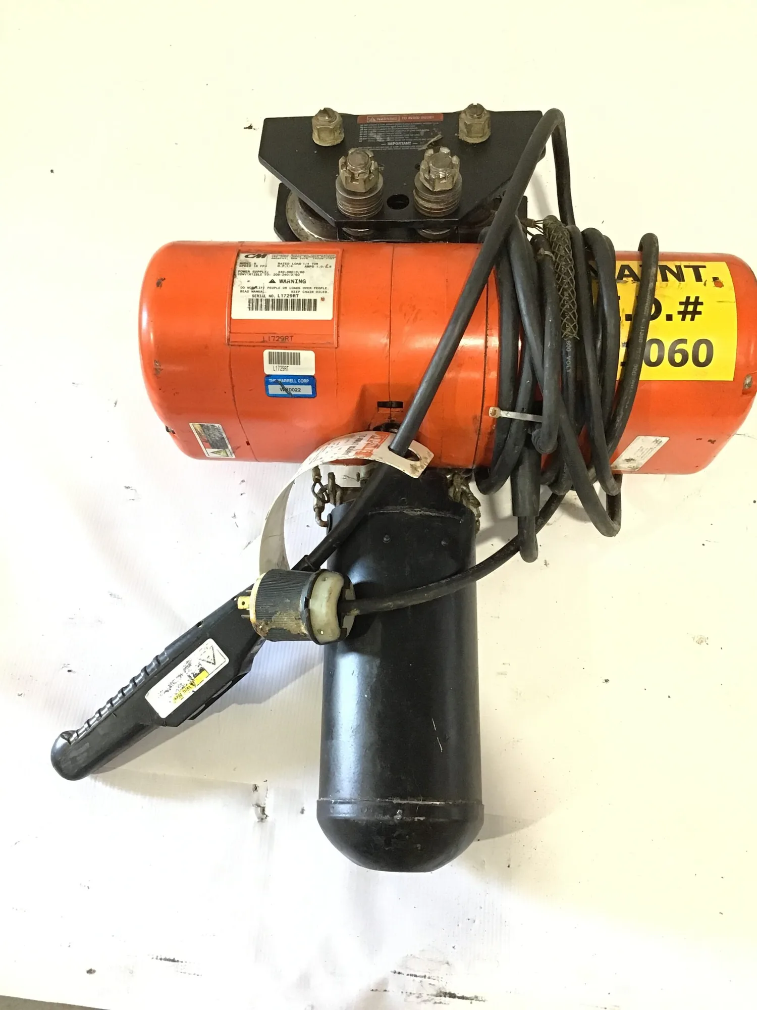 CM B Electric Chain Hoist 1/4 Ton 250kg 1/4HP 1.0Amps