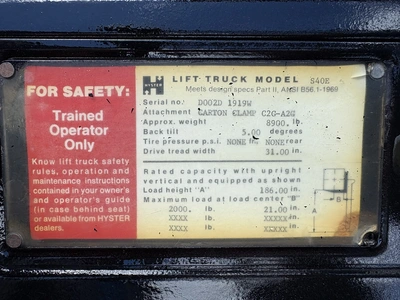 USED 1999 HYSTER S40E