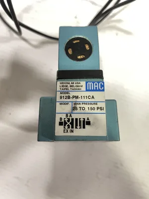 MAC 912B-PM-111CA Pneumatic 4-Way, 2-Position Solenoid Valve 24V 150PSI NIB
