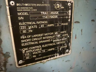 Used 2011 SOUTHWESTERN INDUSTRIES TRAK 2460SX Engine Lathes Illinois US | CNC EXCHANGE #1398697