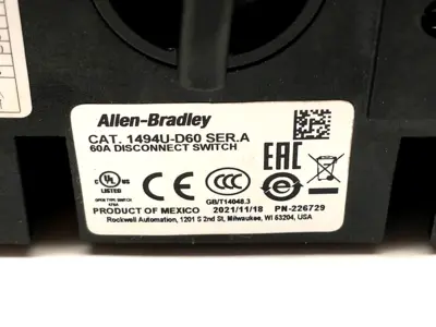 USED ALLEN BRADLEY 1494U-D60 SER. A
