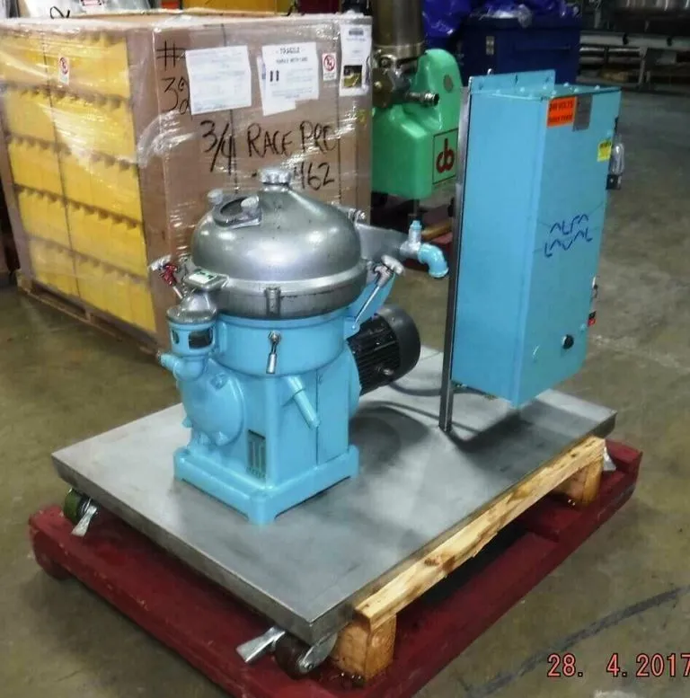 Alfa-Laval WSB 104B-34-60 clarifier skid, 316SS.