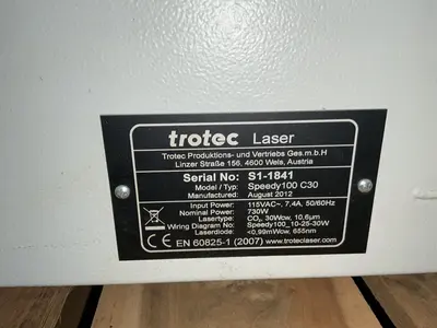 Used 2012 TROTEC SPEEDY100 C30 Laser Cutters Ohio US | HGR 24 #1518394