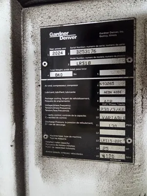 2028 GARDNER DENVER LRS18 rotary screw air compressor | Levy Recovery Group (6)