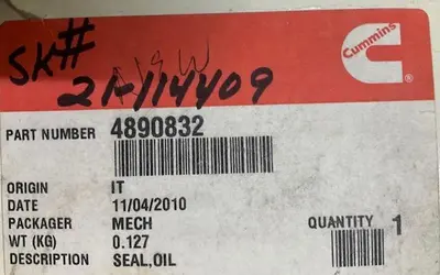 Cummins Oil Seal PN 4890832