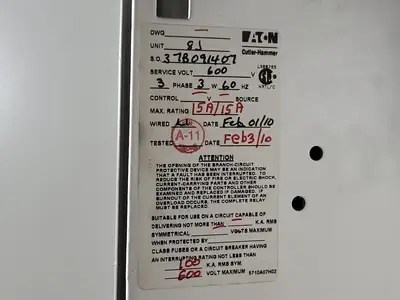 Used EATON HFD3015 Switchgears British Columbia CA | Lenmark #240426