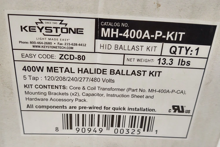New | in-Stock Keystone MH-400A-P-KIT Lighting Kentucky US | Edwards Industrial Repair #1017587
