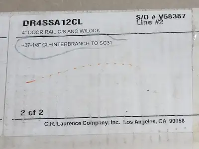 4" Door Rail W/ Lock DR4SSA12CL