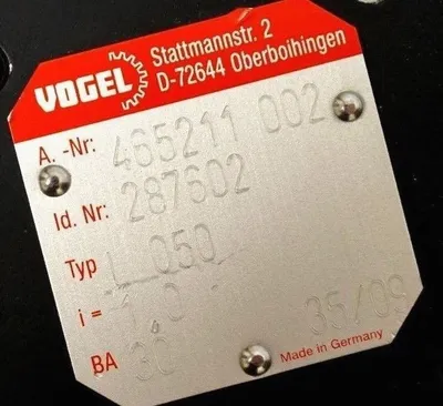 NEW VOGEL D-72644 L 050 GEAR BOX D72644050