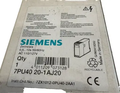 NEW SIEMENS 7PU4020-1AJ20 TIME DELAY RELAY 7PU40201AJ20