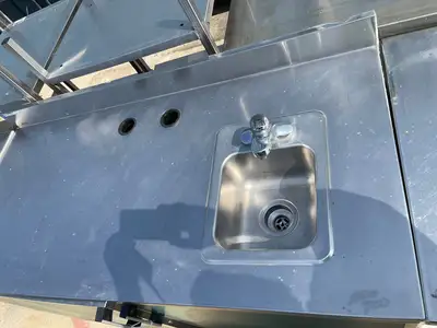 Used Falcon Restaurant Supply Used 60" Stainless 2 Door Cabinet with Sink - SS59 Dishtables Illinois US | Falcon Restaurant Supply #1376113