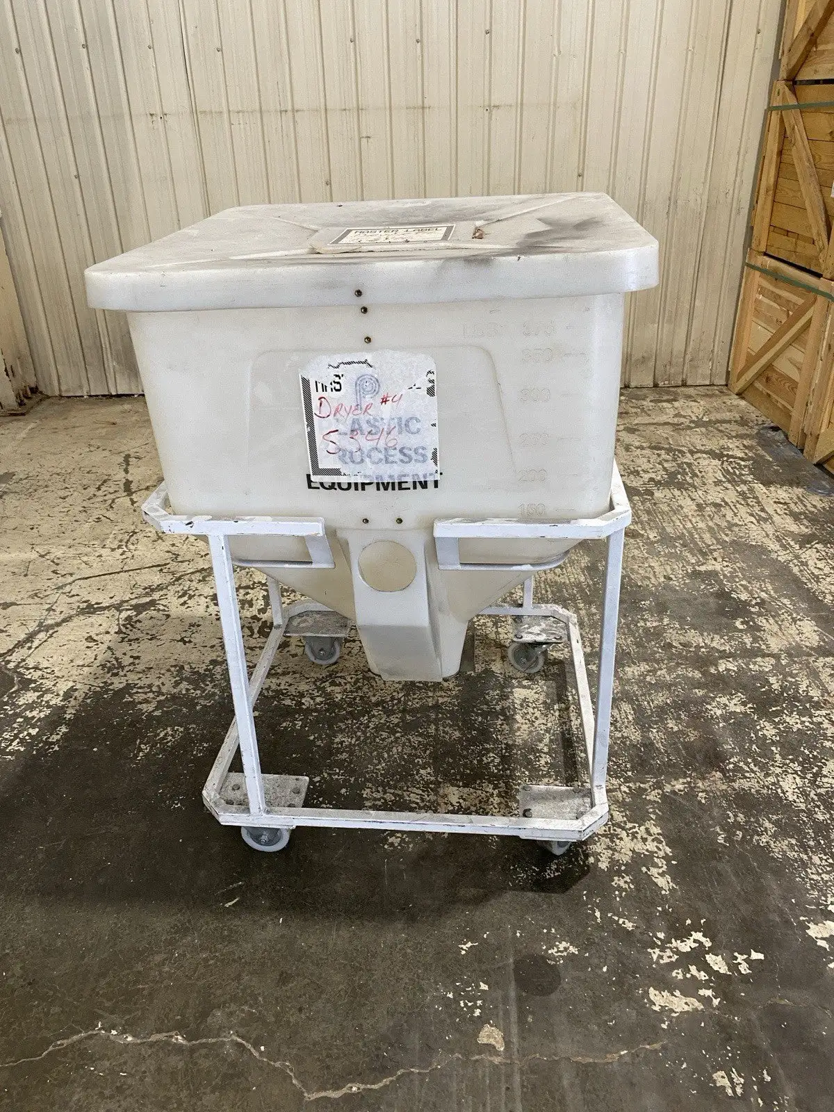 Used Plastic Process Equipment Material Bin with Lid 410lb Capacity 32x32 Bins Michigan US | Maverick Industrial Sales #1400706