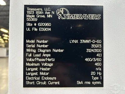Used 2024 TIMESAVERS LYNX 37MWT-D-60 Wide Belt Sanders Georgia US | The Equipment Hub #1260562