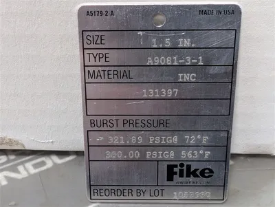 1.5" Fike A9081-3-1 Burst Indicator Module 321.89 to 360.00 PSIG New NIB