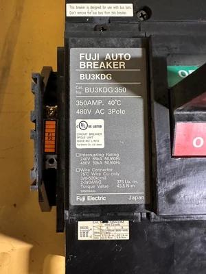FUJI BU3KDG 350A AUTO CIRCUIT BREAKER