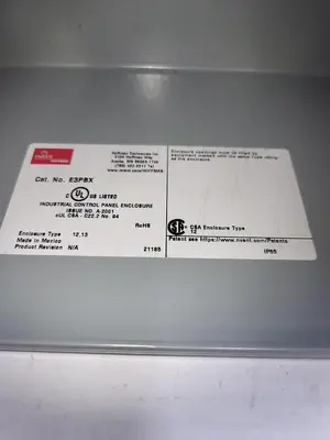 Used NVENT NVENT E3PBX INDUSTRIAL CONTROL PANEL ENCLOSURE Electrical Panels | ND Industrial Surplus #1225311
