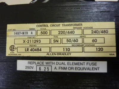 USED ALLEN BRADLEY 1497-N19 SER A