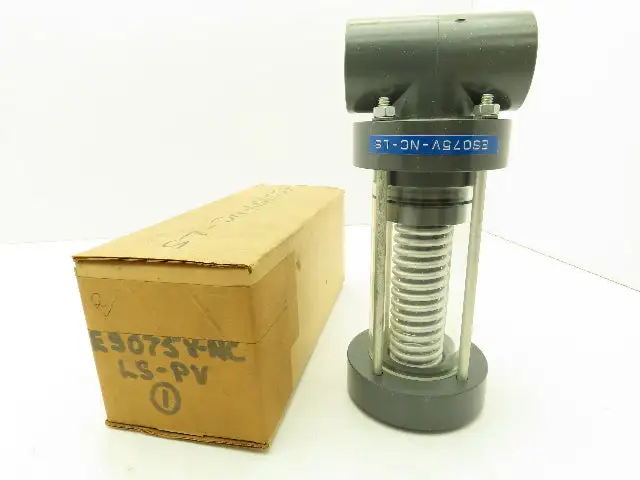 Plast-o-matic ES075V-NC-LS 3/4" Shutoff Valve Spring Return NC Pneumatic Powered