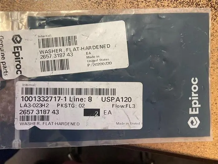 New | in-Stock EPIROC (ATLAS COPCO) FLAT-HARDENED WASHER - 57318743 Hardware Washers Pennsylvania US | East West Machinery & Drilling #1415725