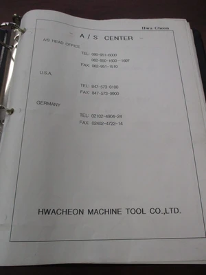 Used Delcam and Hwacheon Machine Tool Co LTD Parts and Codes Manuals (QTY 4)