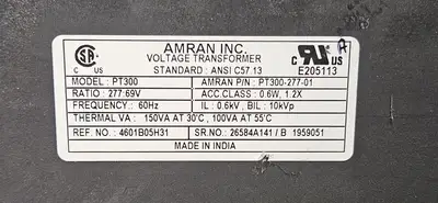 Amran Inc. PT300 Voltage Transformer (BIN764)