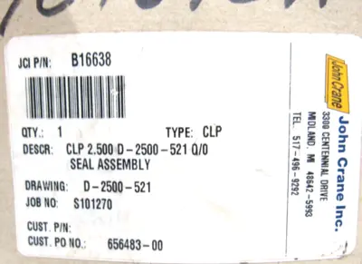 NEW JOHN CRANE B16638 SEAL ASSEMBLY
