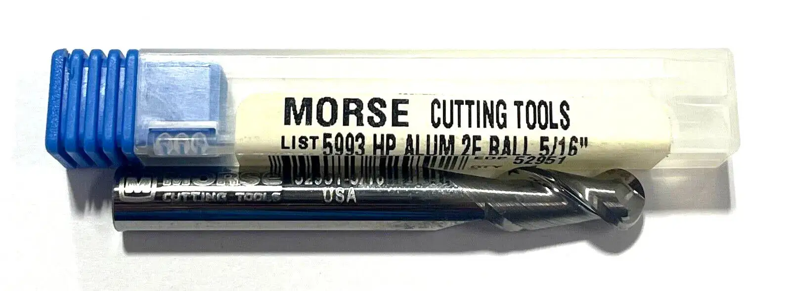Morse 5/16" Carbide Ball Nose End Mill Variable Helix 2 Flute High Performance