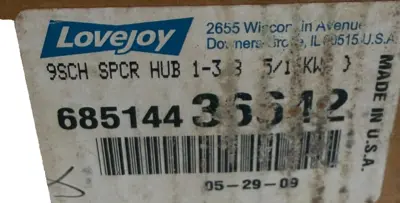 NEW LOVEJOY 68514436642 9SCH SPCR HUB 1-3/8 5/16KW- S FLEX COUPLING
