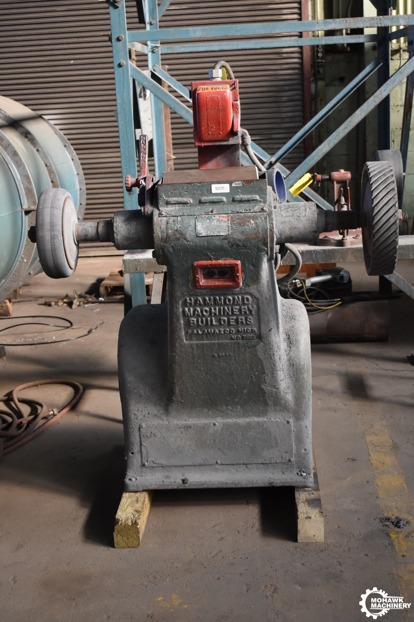 14" HAMMOND "3-ROL" DOUBLE END SPEED LATHE/BUFFER w/(2) BACKSTAND IDLERS