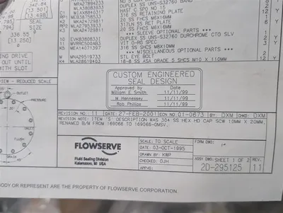 Flowserve 169066-GMSV Mechanical Seal Assembly 12.590" Shaft Size New