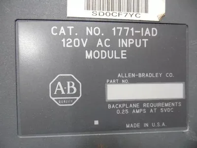 Allen Bradley 1771-IAD PLC-5 120VAC Input Module Used