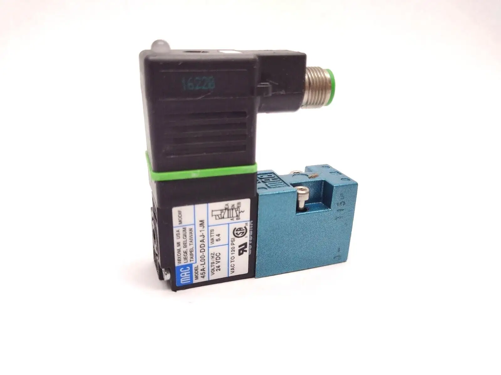 45A-L00-DDAJ-1JM | Mac Valves  24VDC Solenoid Valve with MURR 7000-42081 Connector - New Other